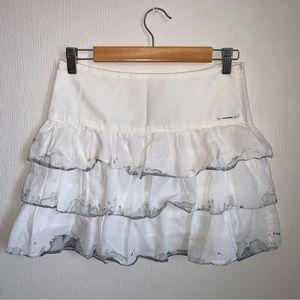 Vintage Cop.Copine Balletcore White Ruffle Mini Skirt